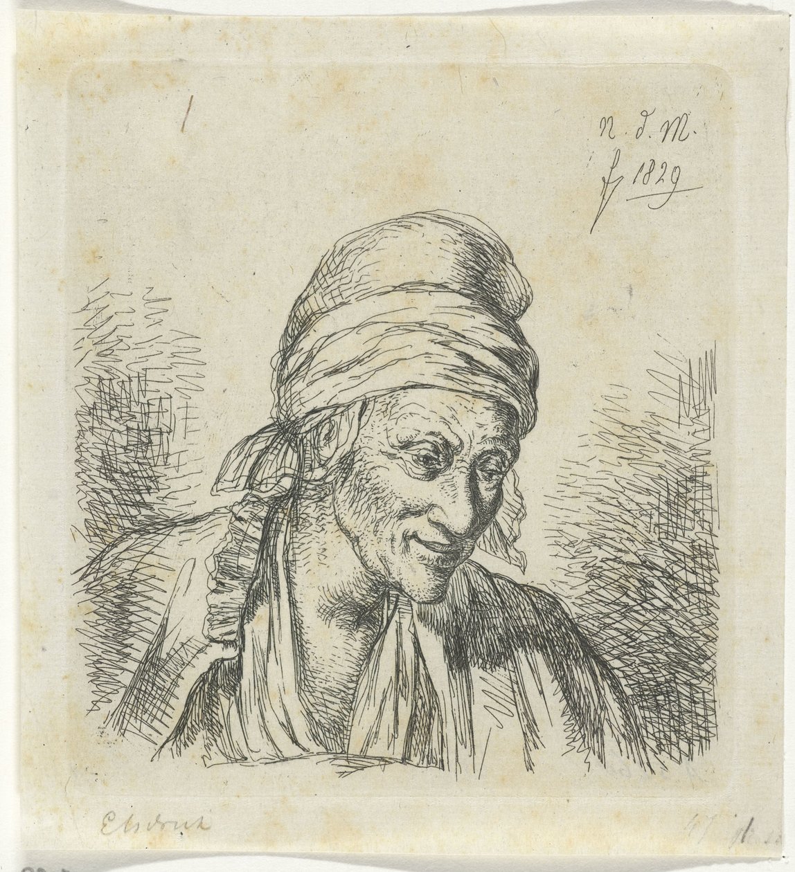 Vieille femme vers la droite - Anthonie Willem Hendrik Nolthenius de Man