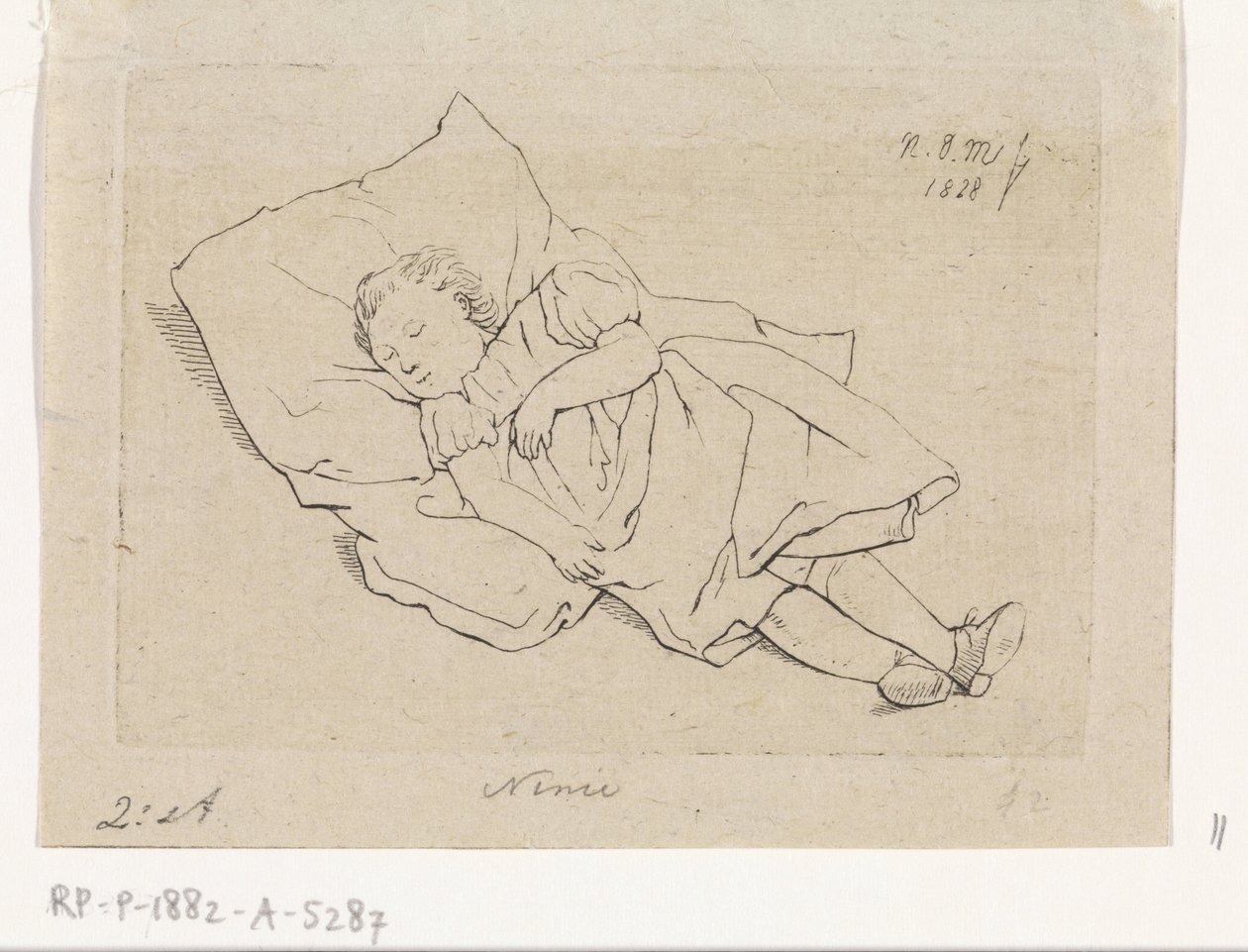 Enfant endormi sur un coussin - Anthonie Willem Hendrik Nolthenius de Man