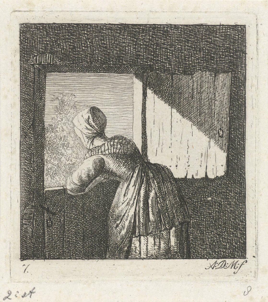Femme appuyée sur une porte inférieure - Anthonie Willem Hendrik Nolthenius de Man