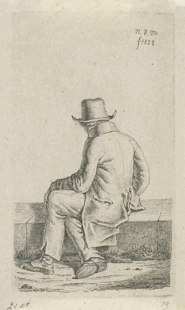 Homme assis sur un muret - Anthonie Willem Hendrik Nolthenius de Man