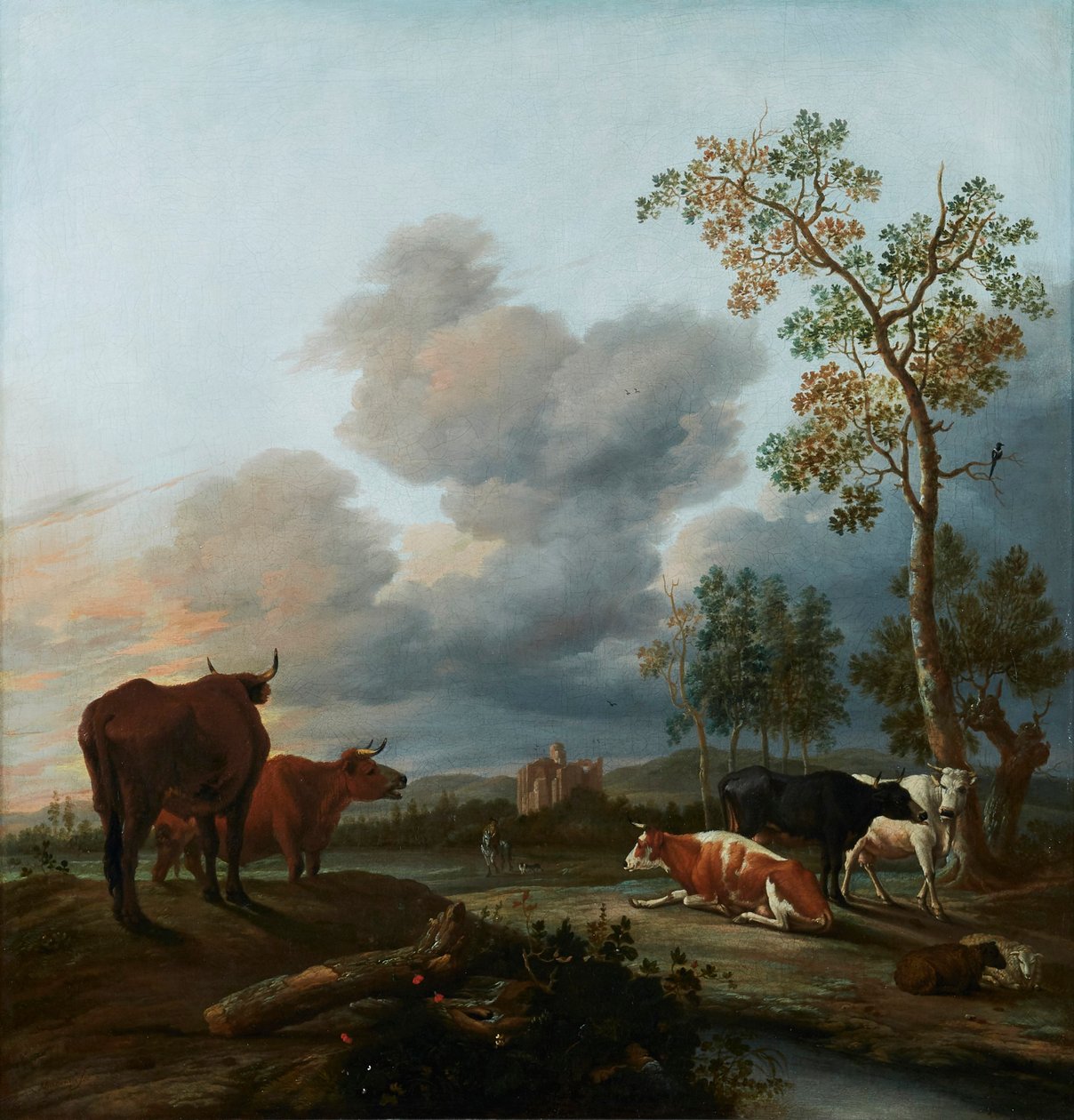 Néerlandais : Paysage avec des vaches Paysage avec des vaches - Anthonie van Borssom