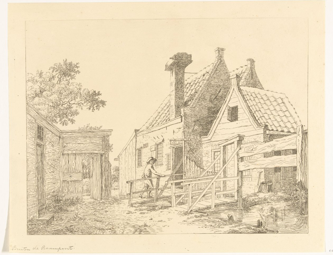 Petit garçon traversant un pont en bois - Anthonie van den Bos