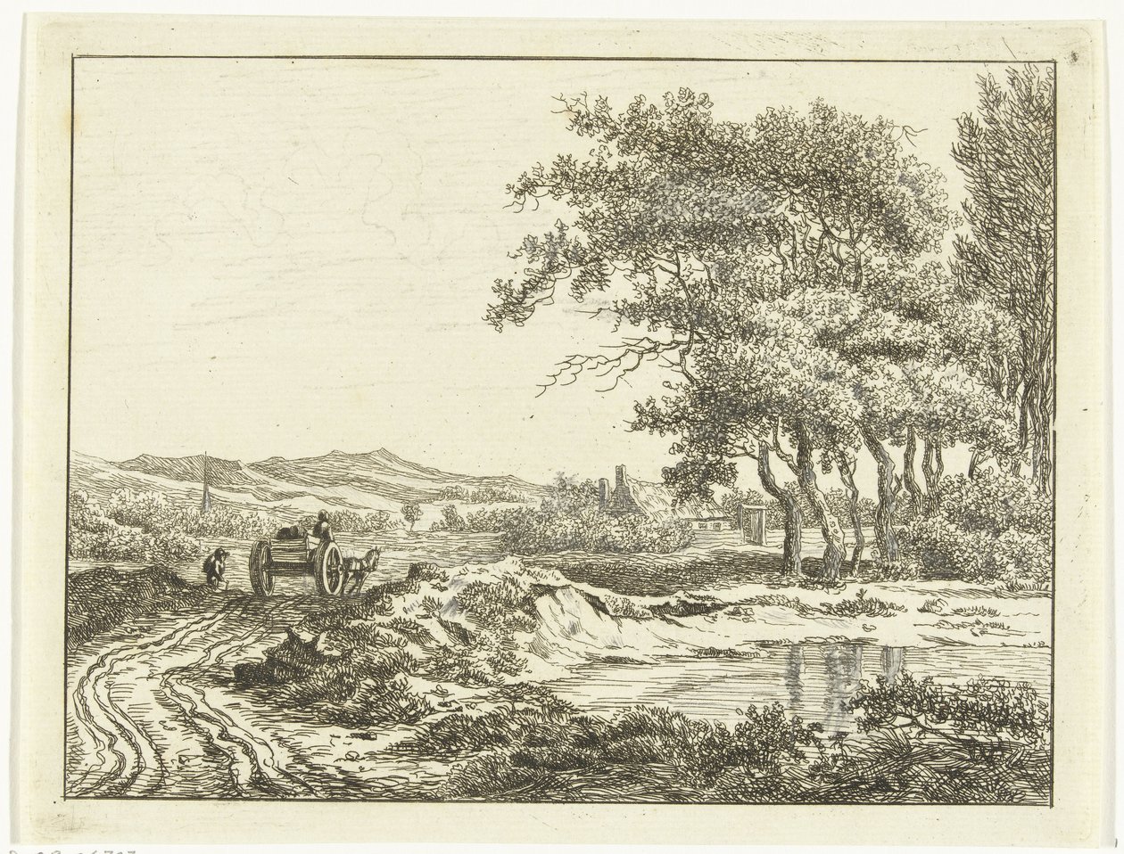 Chariot sur un chemin de campagne près des dunes - Anthonie van den Bos