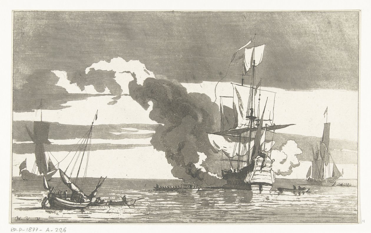 Bataille navale - Anthonie van den Bos
