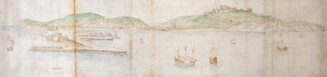 Douvres depuis la mer, 16e siècle - Anthonis van den Wyngaerde