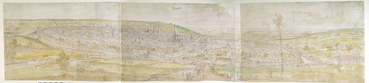 Vue panoramique de Bruxelles depuis le nord, 1558 - Anthonis van den Wyngaerde
