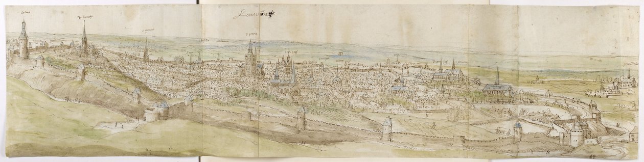 Vue panoramique de Louvain depuis le nord-ouest - Anthonis van den Wyngaerde