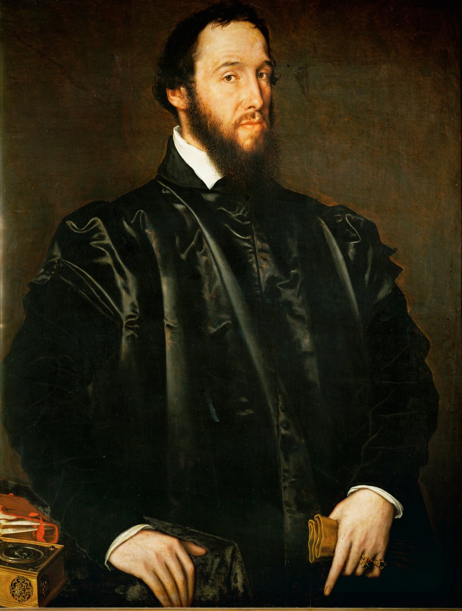 Antoine Perrenot de Granvella, cardinal, ministre en chef de Marguerite de Parme, gouverneur des Pays-Bas ... (huile sur bois de chêne) - Anthonis van Dashorst (c.1519-1576/77) Mor