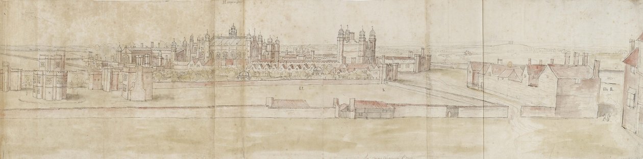 Palais de Hampton Court depuis le nord - Anthonis van den Wyngaerde