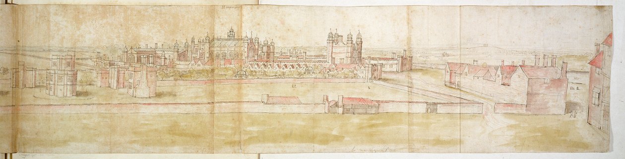 Palais de Hampton Court depuis le nord, vers 1544 - Anthonis van den Wyngaerde