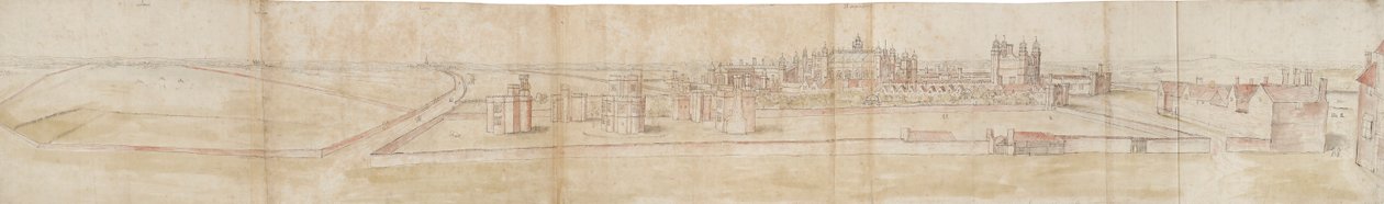 Palais de Hampton Court depuis le nord, vers 1550-1560 - Anthonis van den Wyngaerde