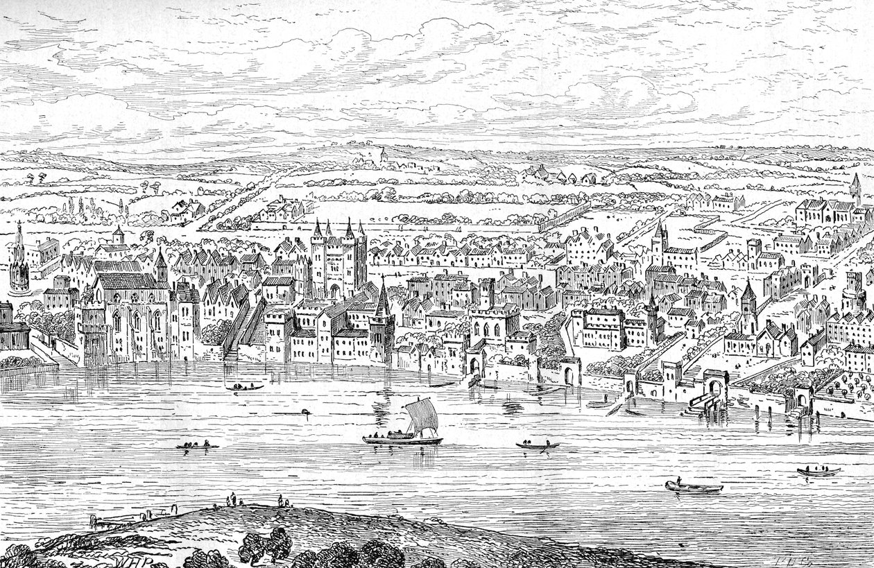 Londres de Temple Bar à Charing Cross, 1543 - Anthonis van den Wyngaerde