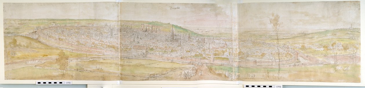 Vue panoramique de Bruxelles depuis le nord, 1558 - Anthonis van den Wyngaerde