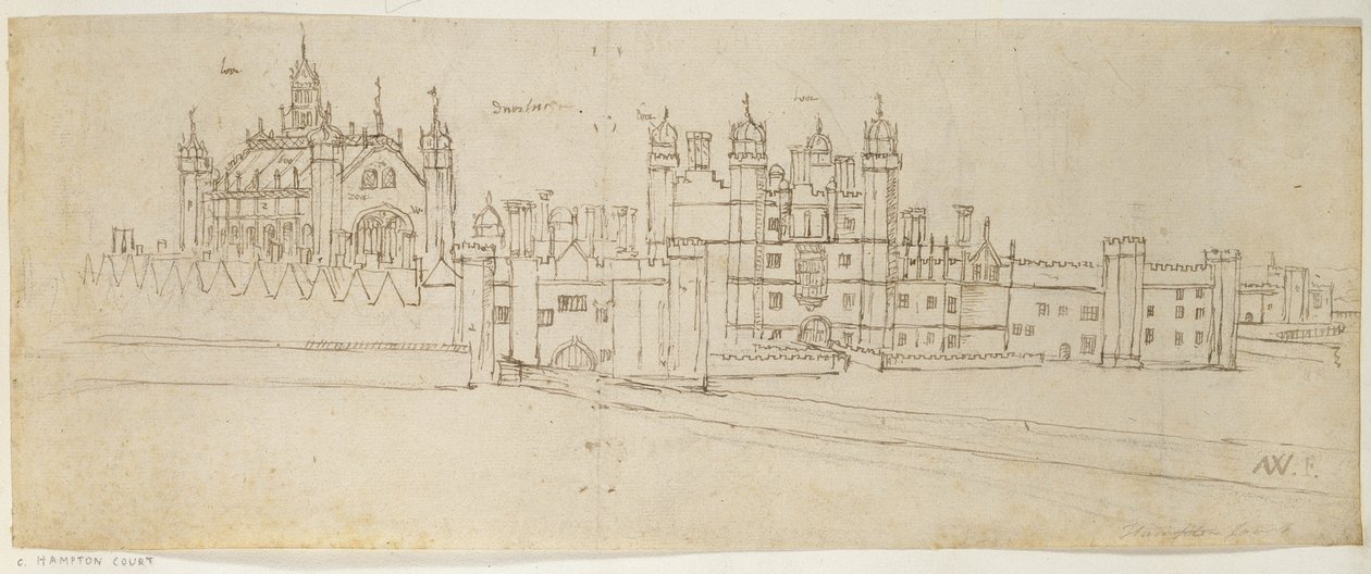 La chapelle et la porte de Hampton Court, vers 1544 - Anthonis van den Wyngaerde