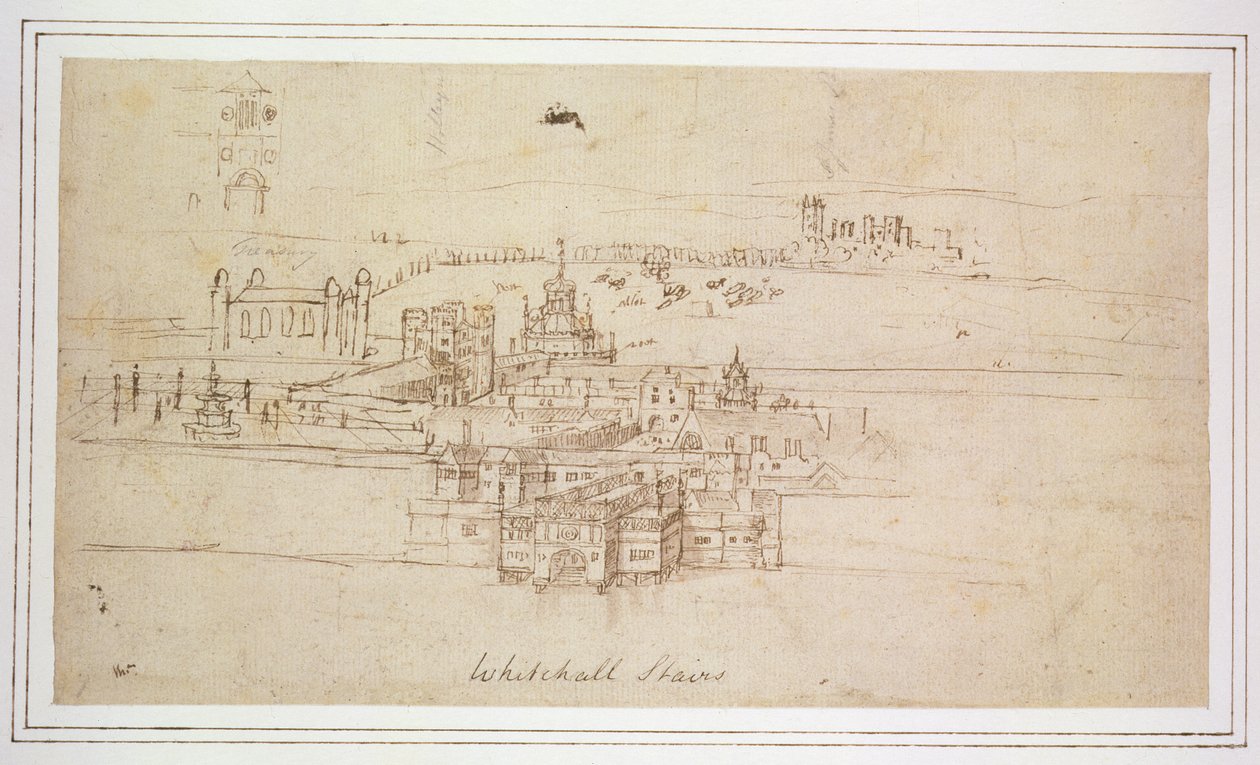 Escaliers de Whitehall, vers 1544 - Anthonis van den Wyngaerde
