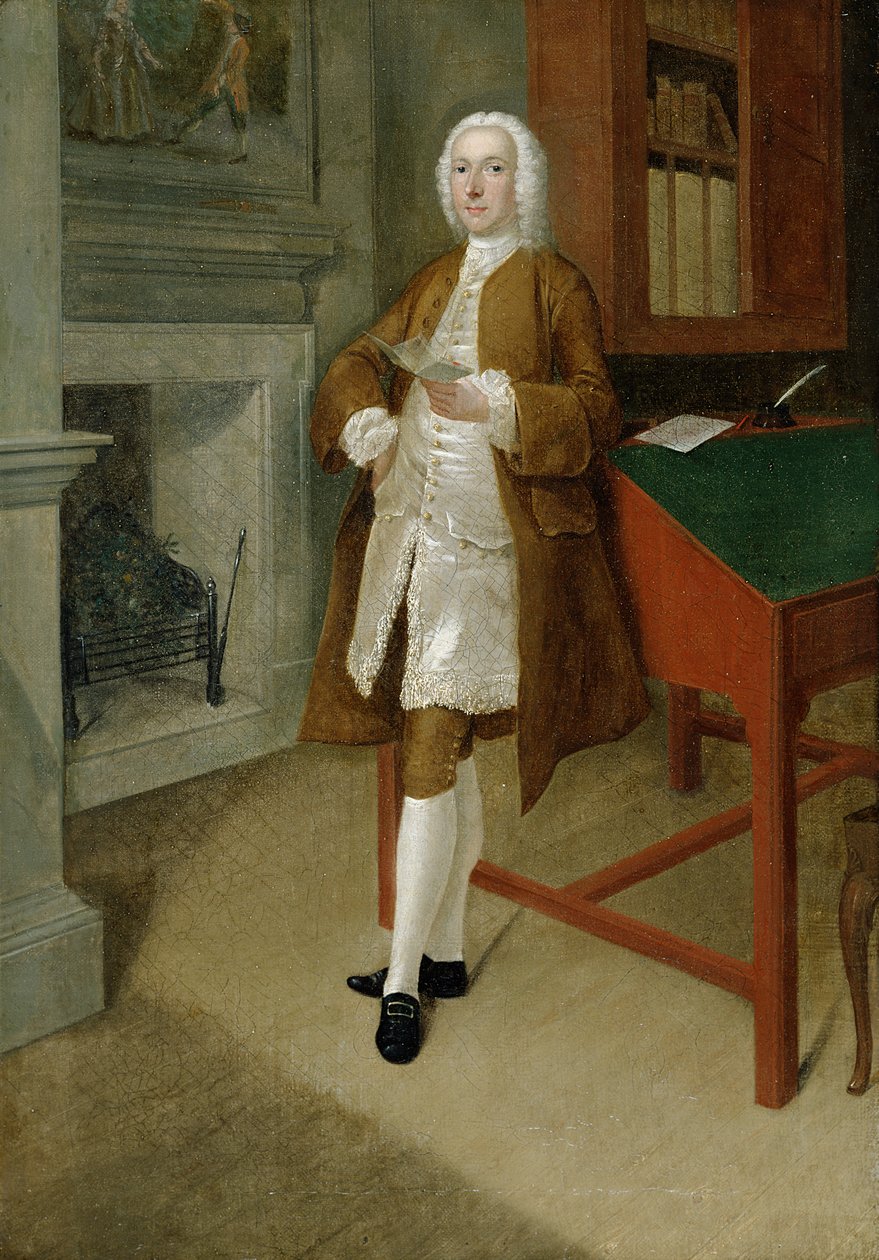 Un homme inconnu dans une bibliothèque, vers 1740-41 - Anthony Devis
