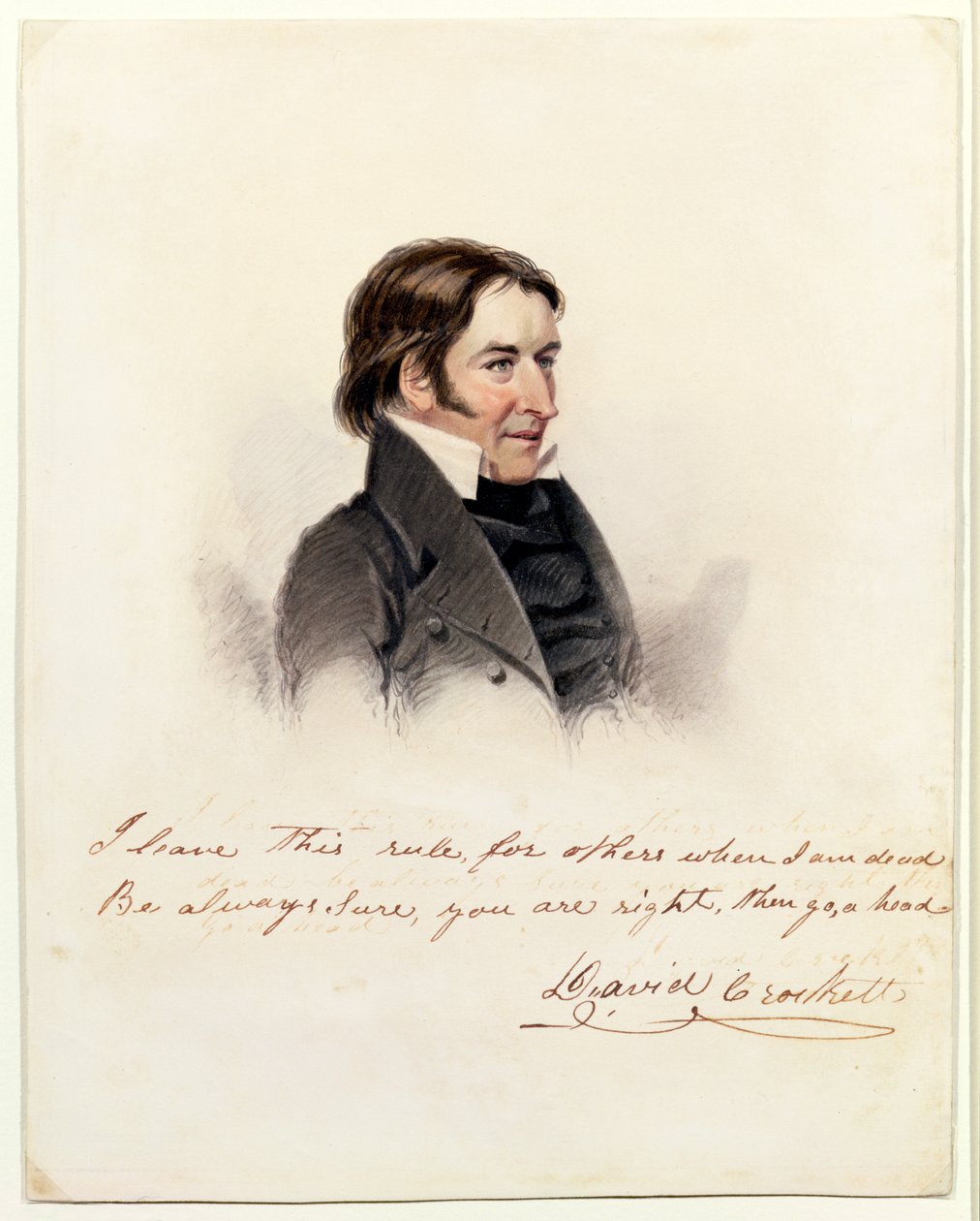 Portrait de David Crockett, 1834 - Anthony Lewis De Rose