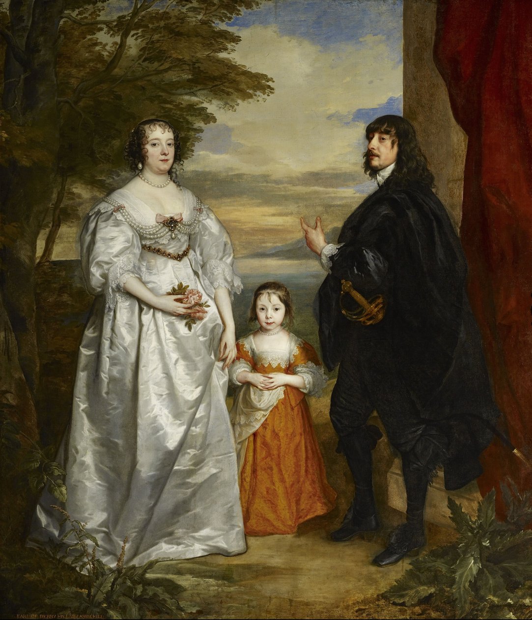 James, septième comte de Derby, sa dame et son enfant - Anthony van Dyck