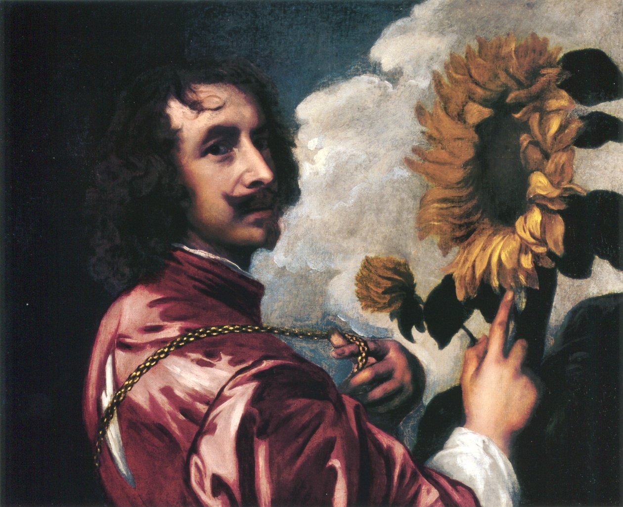 Autoportrait avec un tournesol - Anthony van Dyck