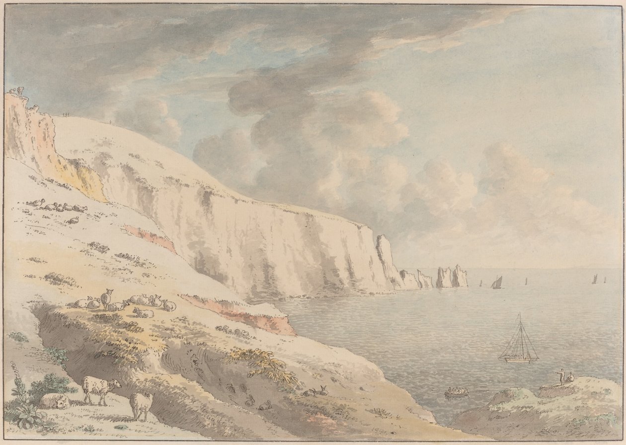 Vue des Aiguilles et des falaises blanches prises d