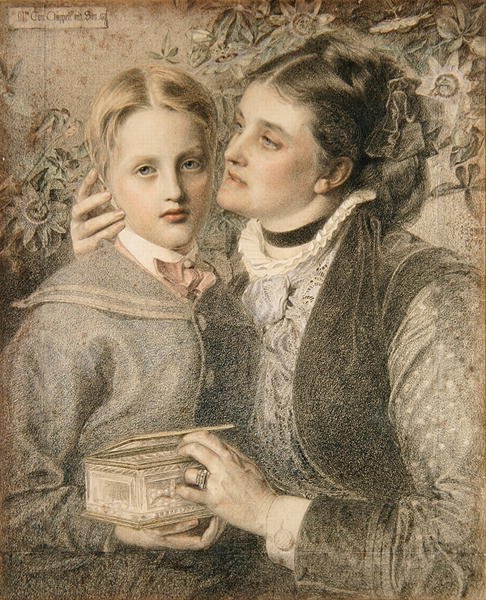 Mme Tom Chappell et son fils - Anthony Frederick Augustus Sandys