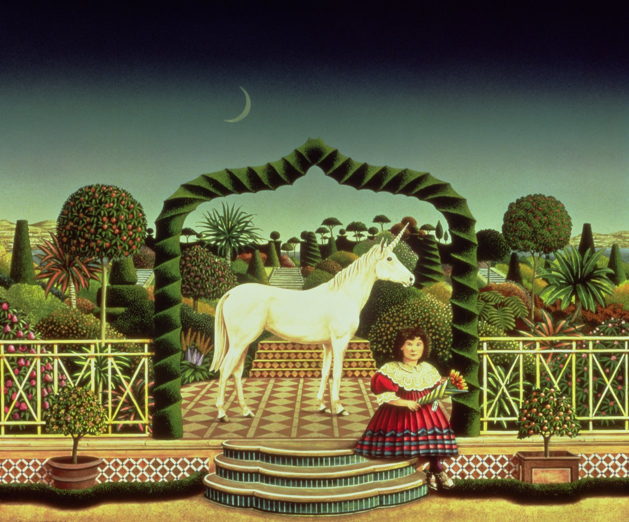 Fille avec une licorne, 1980 - Anthony Southcombe