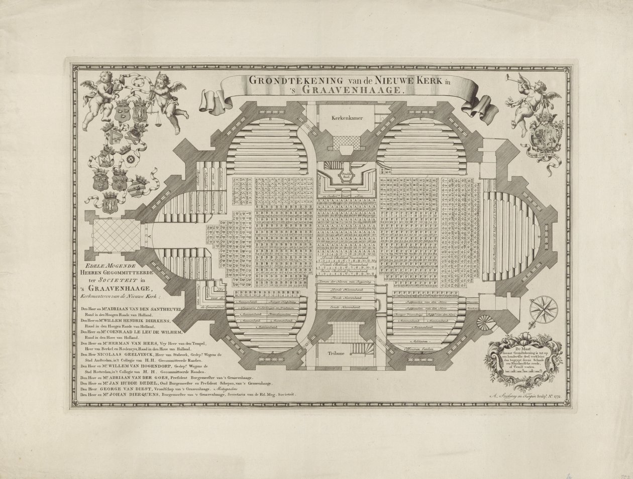 Plan de la Nouvelle Église à La Haye - Anthony Stechwey