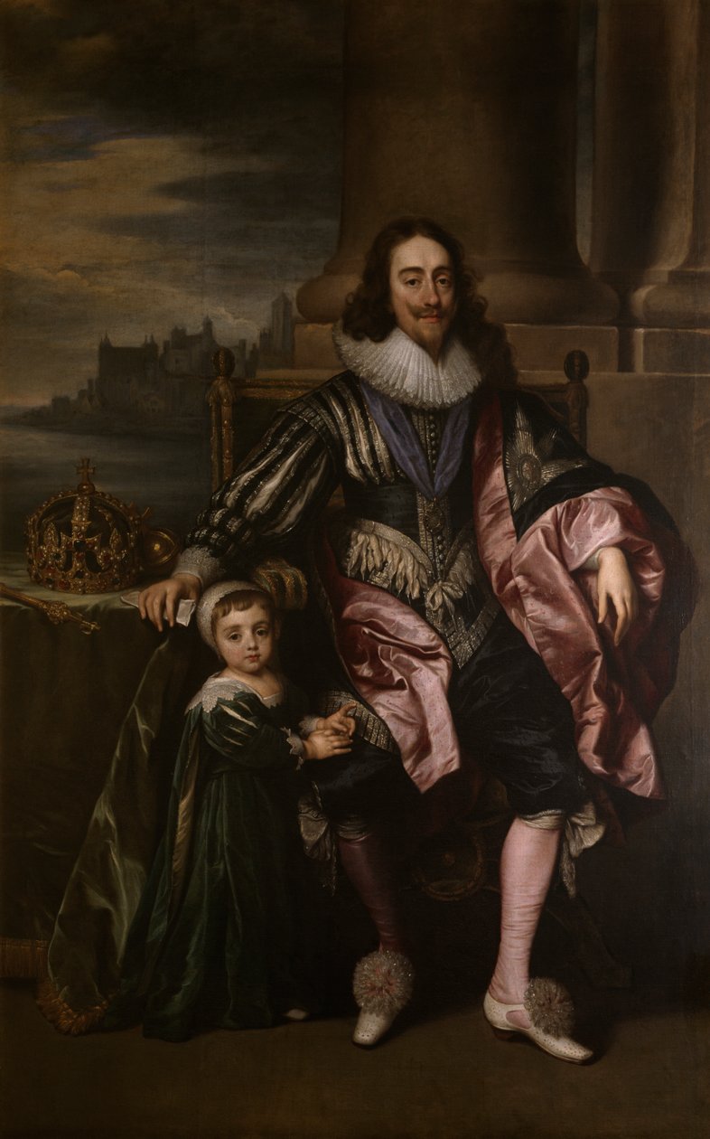 Le roi Charles Ier et le prince Charles - Anthony van (after) Dyck