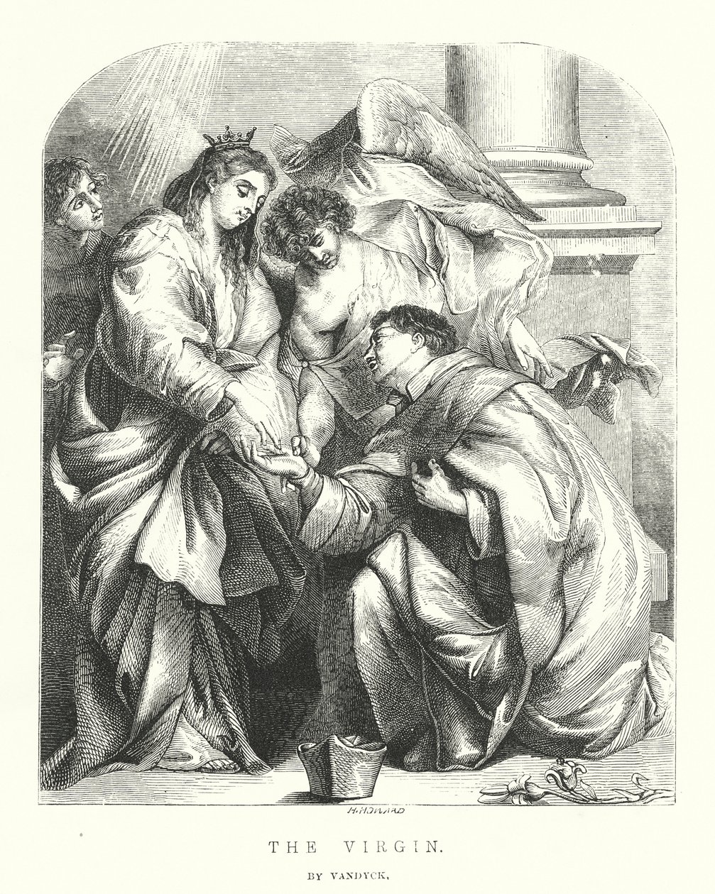 La vision du bienheureux Hermann Joseph (gravure) - Anthony van (after) Dyck