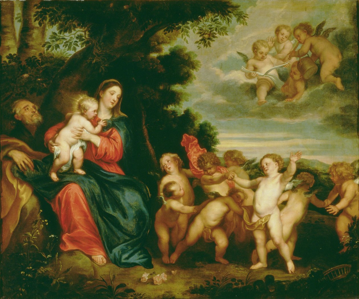 Repos pendant la fuite en Égypte - Anthony van (school of) Dyck