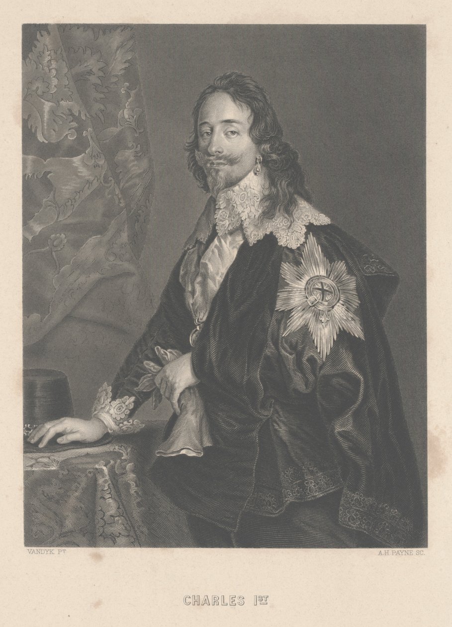 Charles Ier, gravé par A.H. Payne - Anthony van Dyck