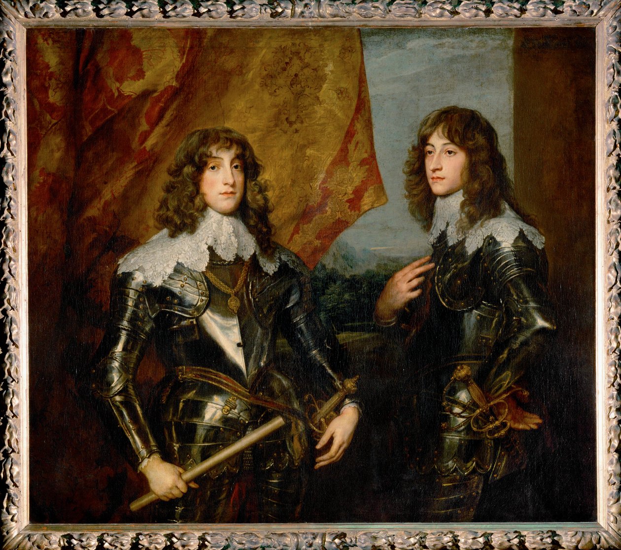 Double portrait des princes palatins Karl Ludwig I, électeur, et de son frère Robert, fils de Frédéric V ... - Anthony van Dyck