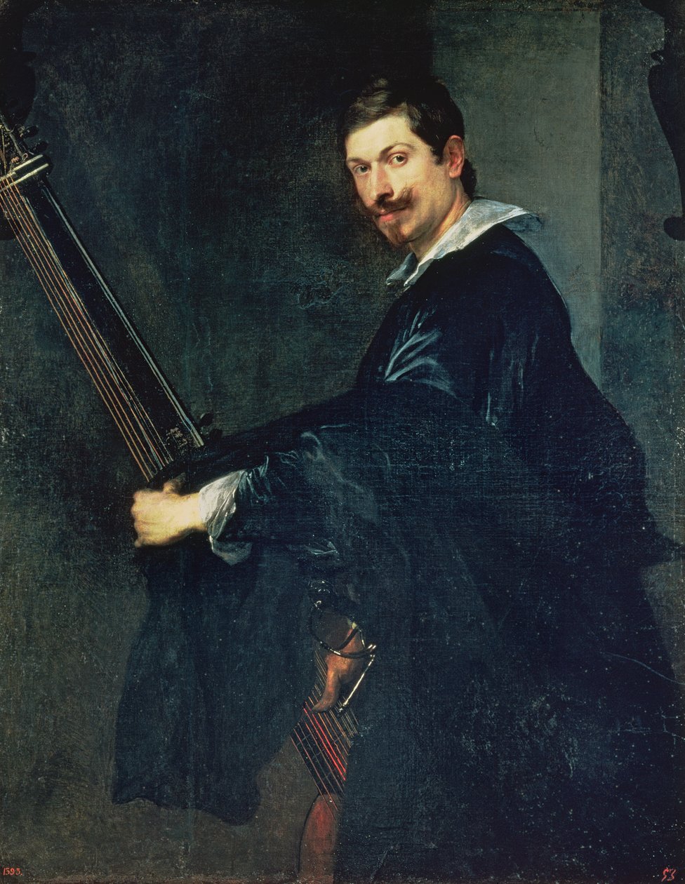 Homme avec un luth, portrait du musicien Jacob Gaultier, luthiste à la cour anglaise - Anthony van Dyck