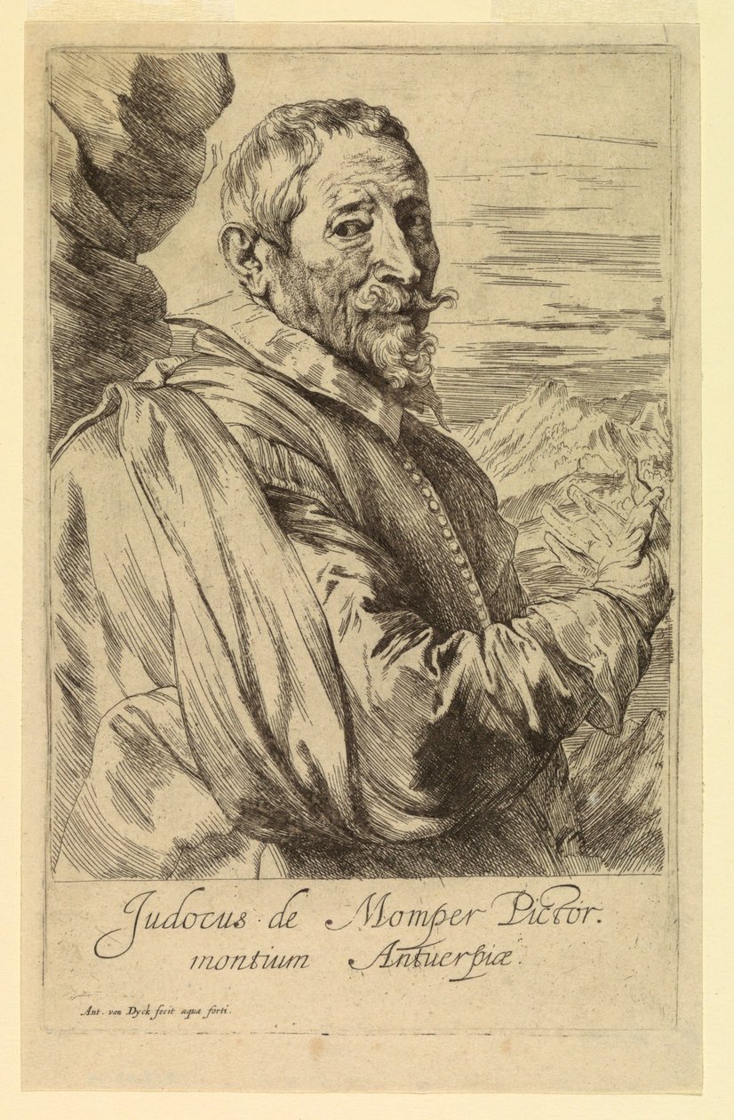 Portrait de Josse de Momper, des Icones Principum Virorum - Anthony van Dyck