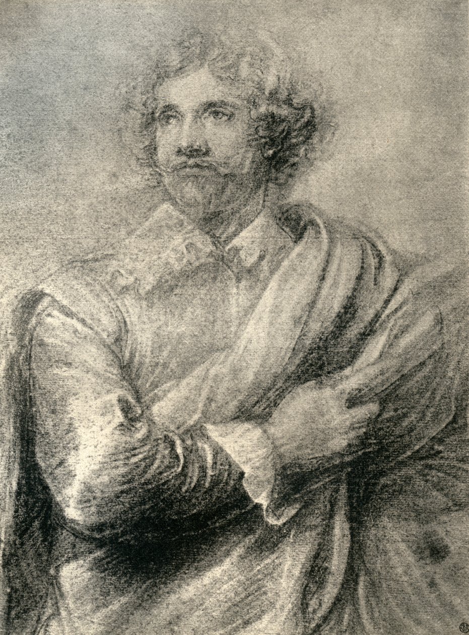 Étude pour la peinture du graveur, Peter De Jode le Jeune - Anthony van Dyck