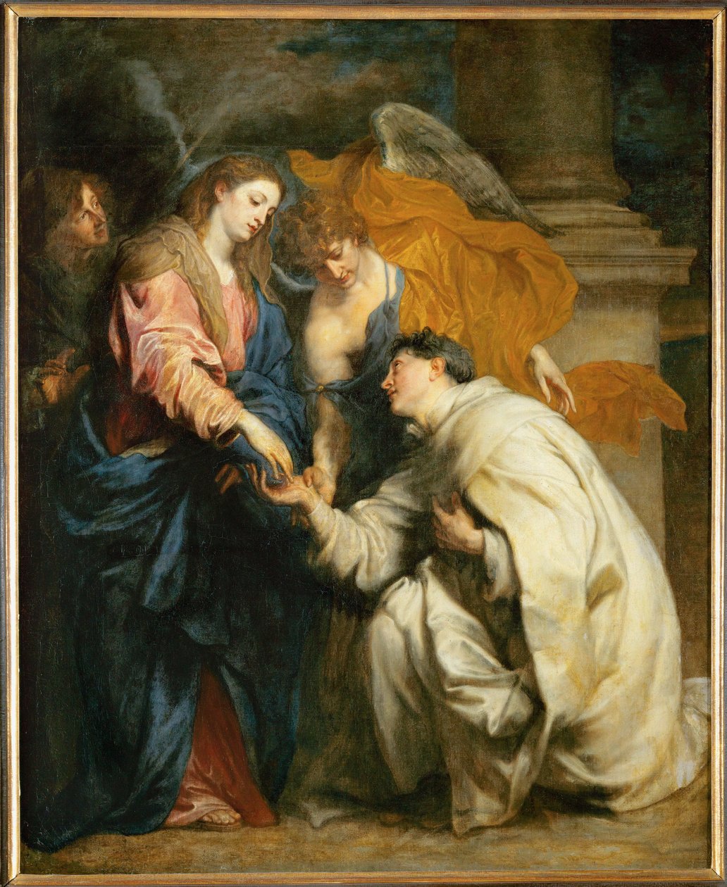 Les fiançailles mystiques du béatifié Hermann Joseph avec la Vierge Marie (huile sur toile) - Anthony van Dyck