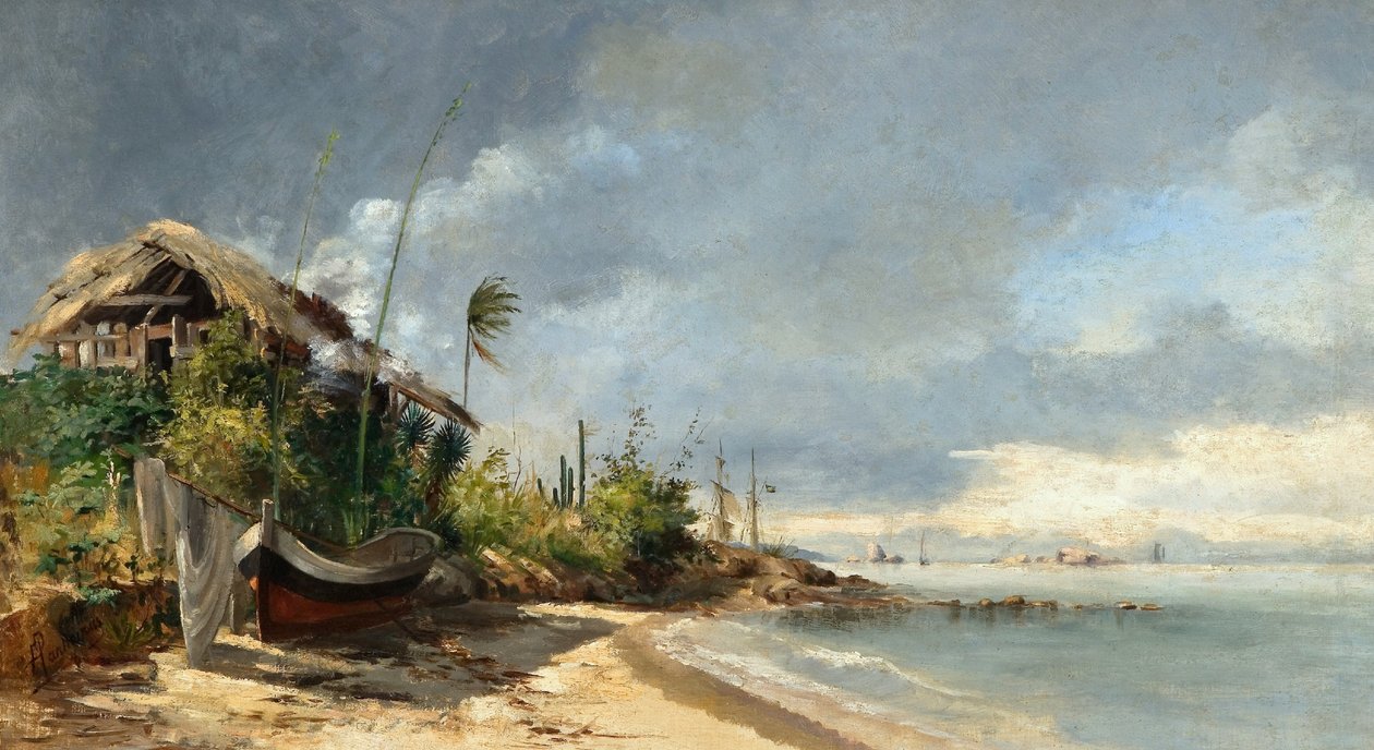 Vue de la plage, São Domingos, Niterói, RJ - Antonio Parreiras