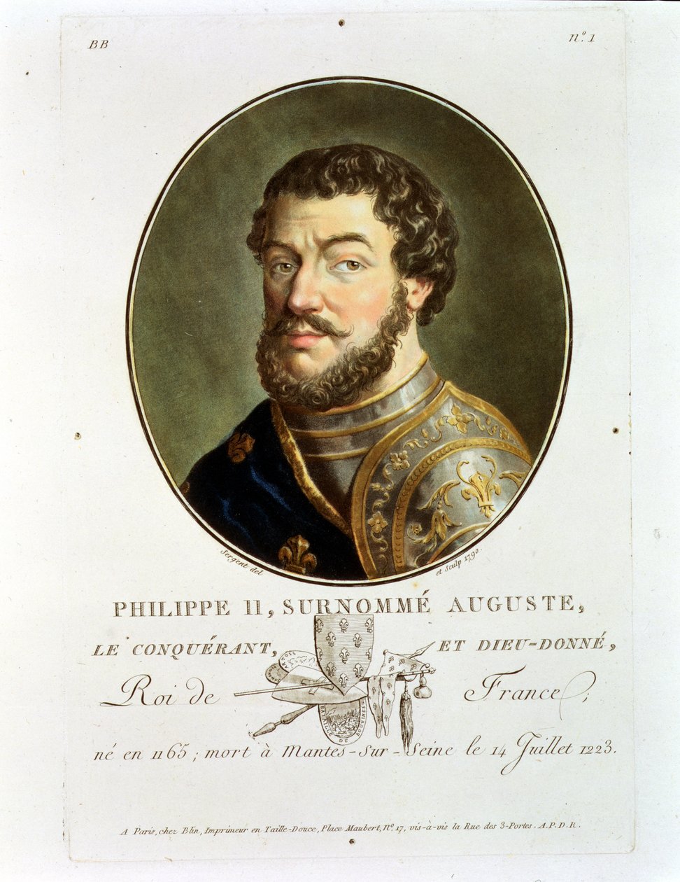 Portrait de Philippe II, dit Auguste, roi de France (1165-1223) - Antoine Louis Francois Sergent Marceau