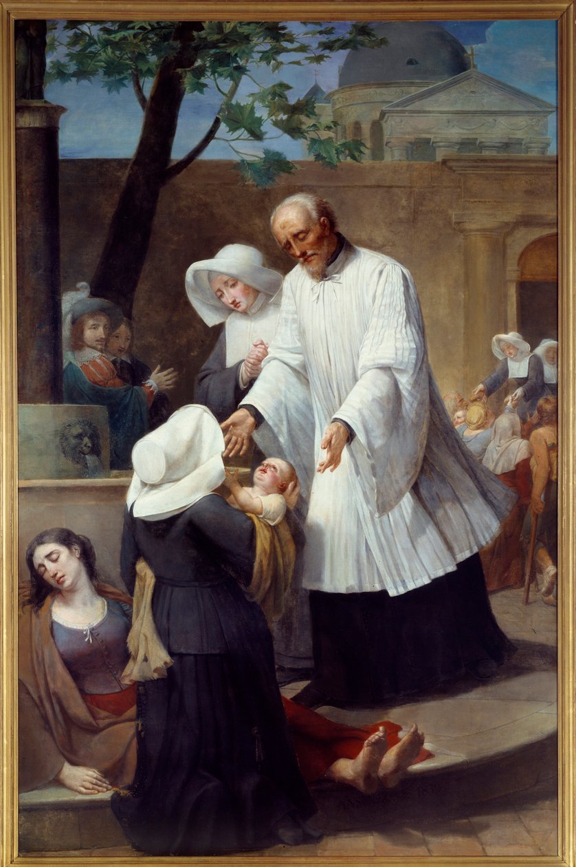 Saint Vincent de Paul (1581-1660) soignant les pestiférés - Antoine Ansiaux