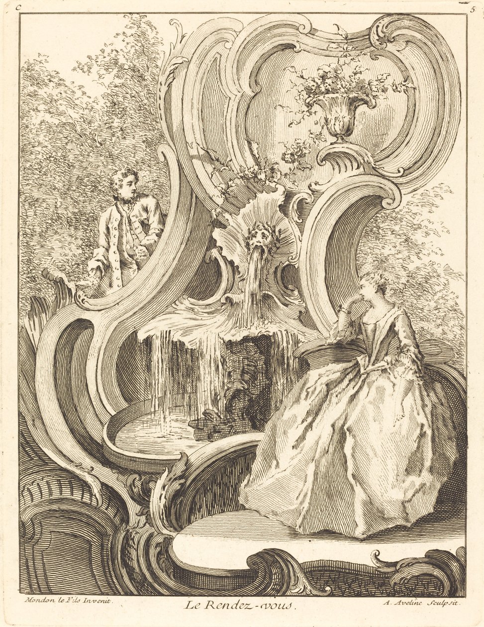 Le Rendez-vous - Antoine Aveline after Jean Mondon
