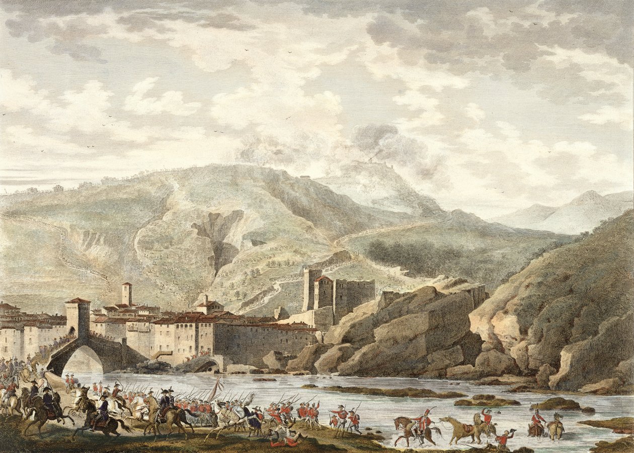 La Bataille de Millesimo, 25 Germinal, An 4 (avril 1796) gravée par Jean Duplessi-Bertaux (1747-1819) - Antoine Charles Horace Vernet