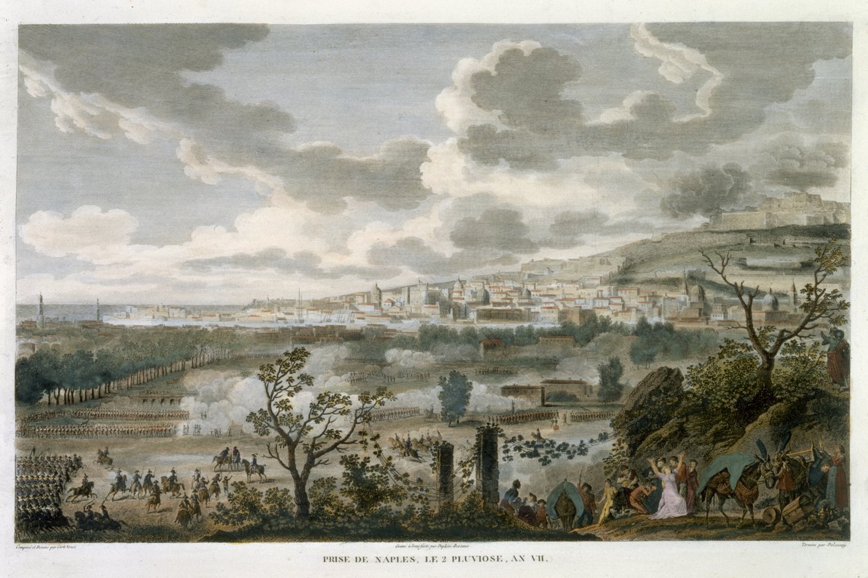 La capture de Naples, 2 Pluviôse, An 7 (23 janvier 1799) gravée par Jean Duplessi-Bertaux (1747-1819) - Antoine Charles Horace Vernet