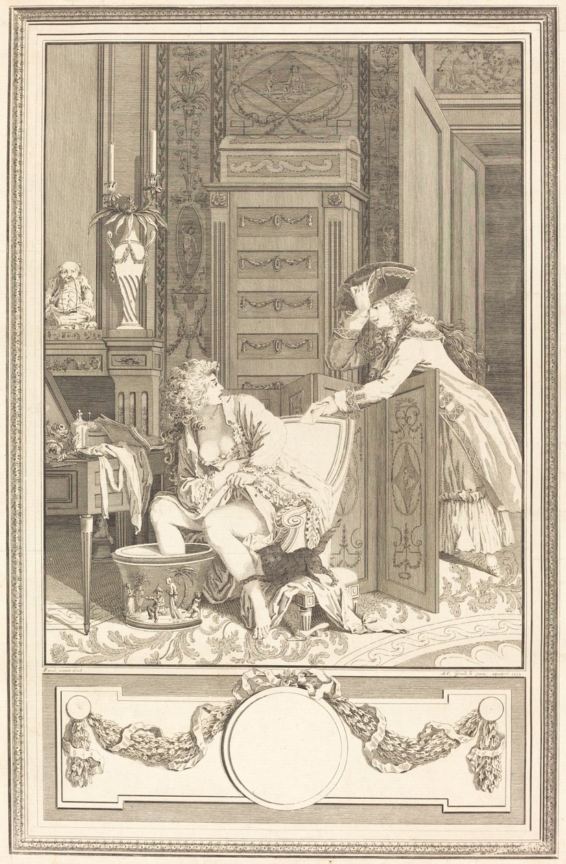 Le bain des pieds - Antoine Cosme Giraud after Antoine Borel