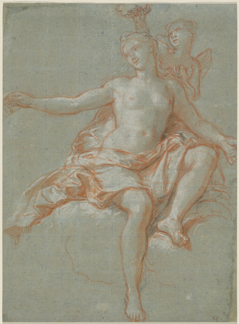 Cupidon vole la couronne florale de Vénus - Antoine Coypel