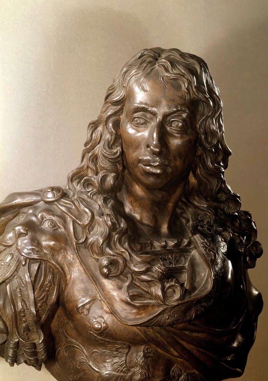 Buste en bronze de Louis II de Bourbon, Prince de Condé dit le Grand Condé - Antoine Coysevox