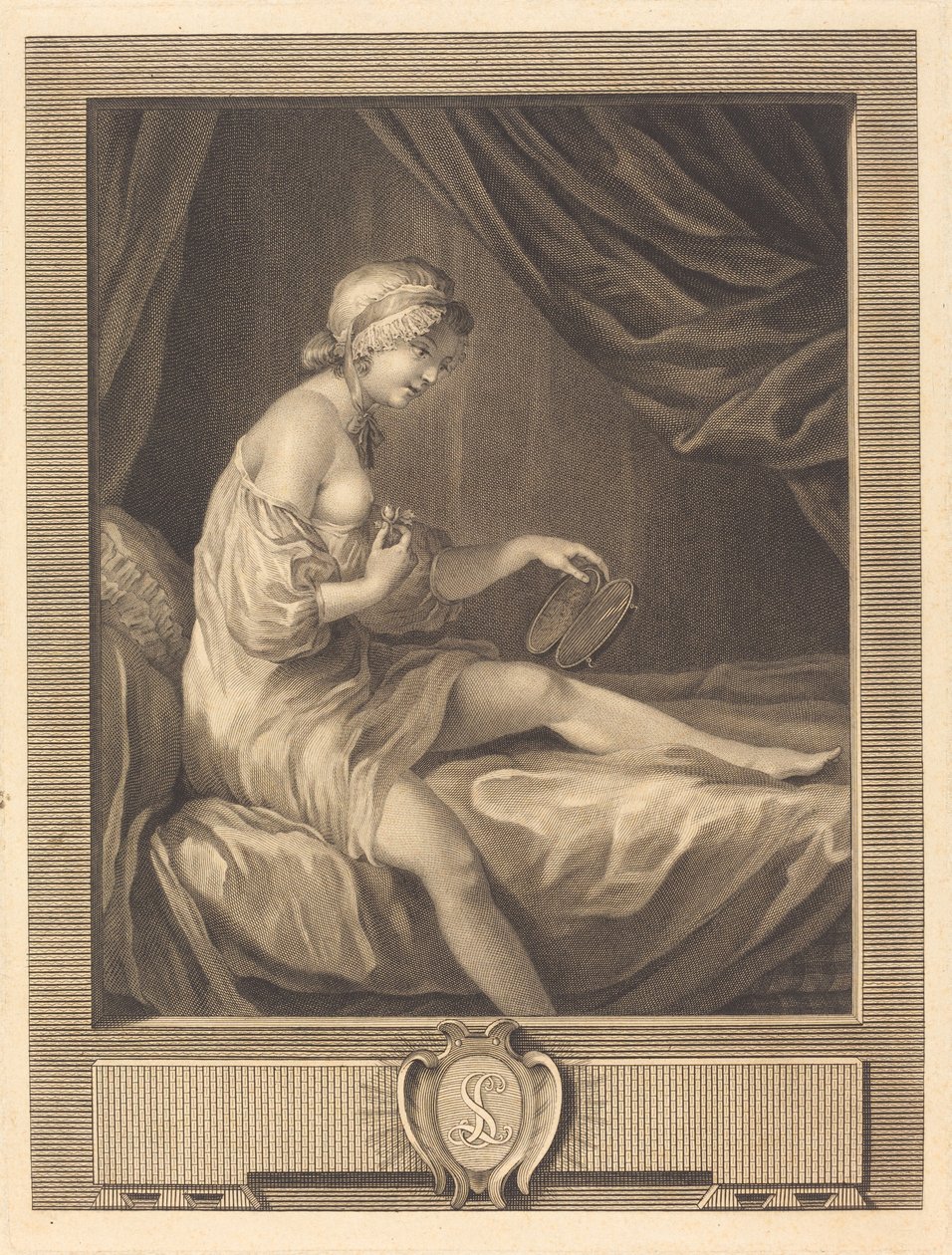 La Comparaison du bouton de rose - Antoine Francois Dennel after Gabriel Jacques de Saint Aubin