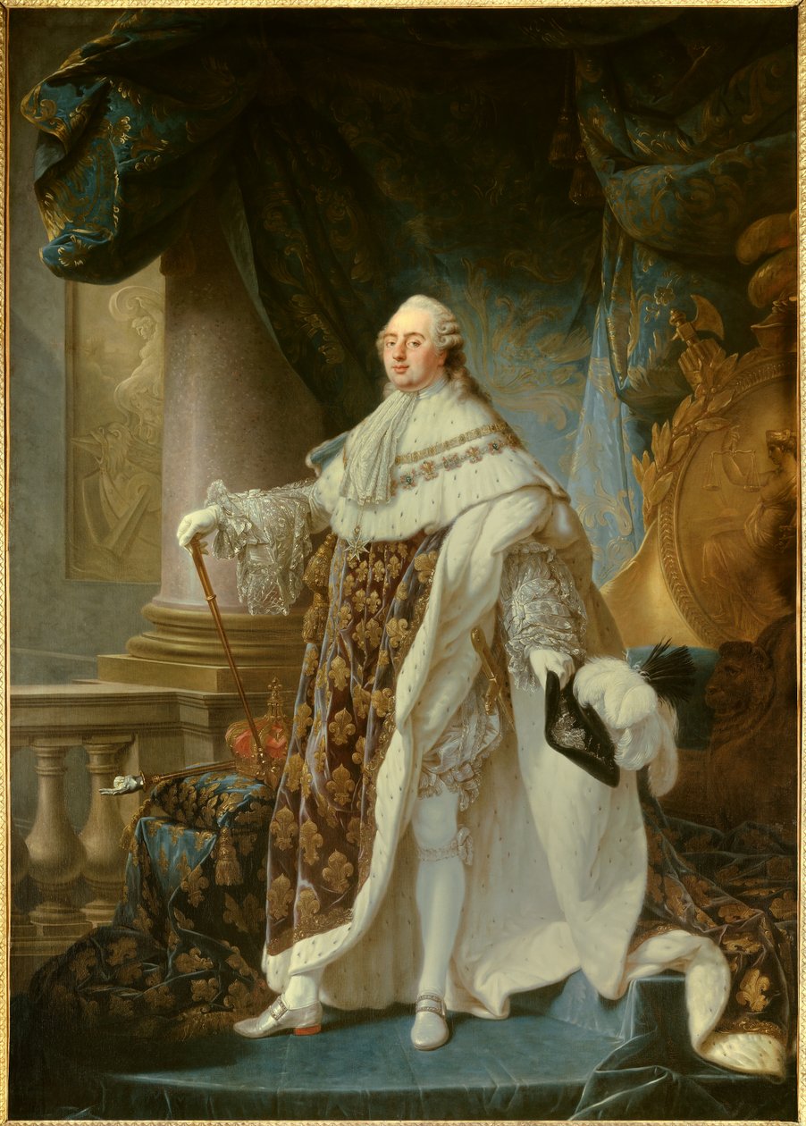 Portrait en pied du roi de France Louis XVI (1754-1793) en grand costume royal en 1779 - Antoine François Callet