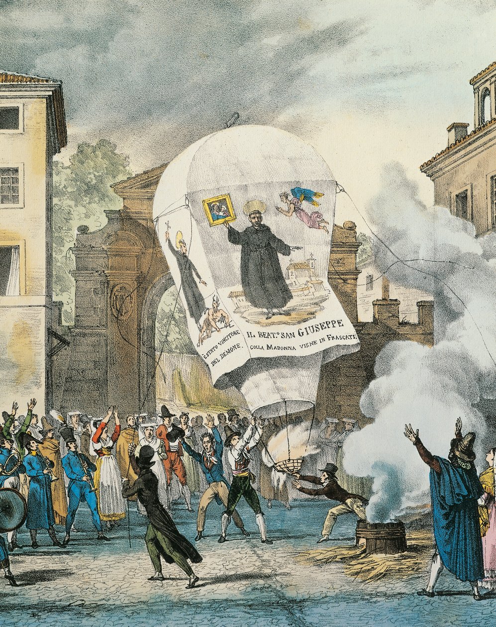 Montgolfière pour la fête de San Giuseppe à Rome (détail) - Antoine Jean Baptiste Thomas