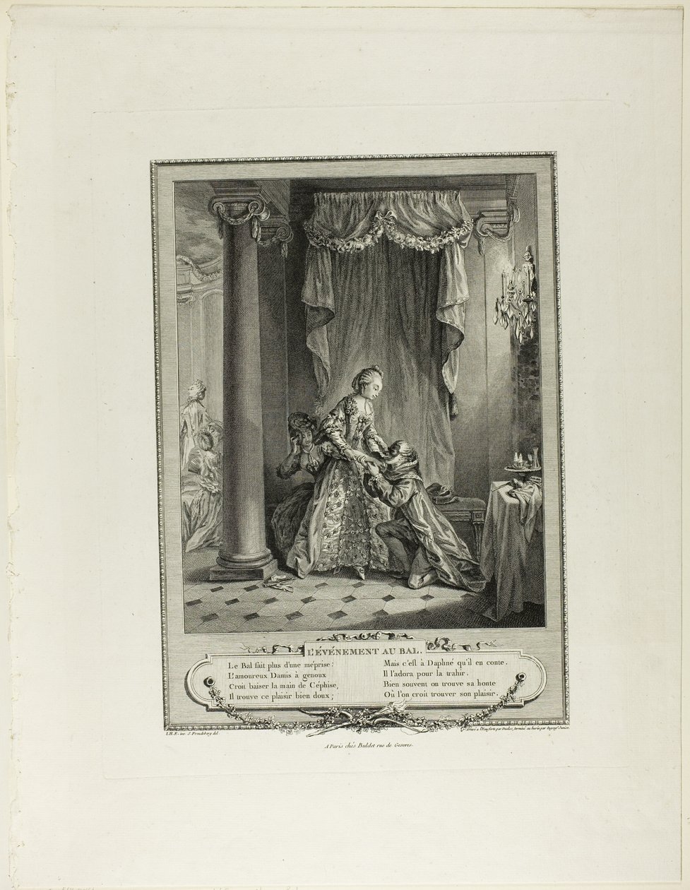 The Event at the Ball, from Monument du Costume Physique et Moral de la fin du Dix-huitième siècle - Antoine Jean Duclos
