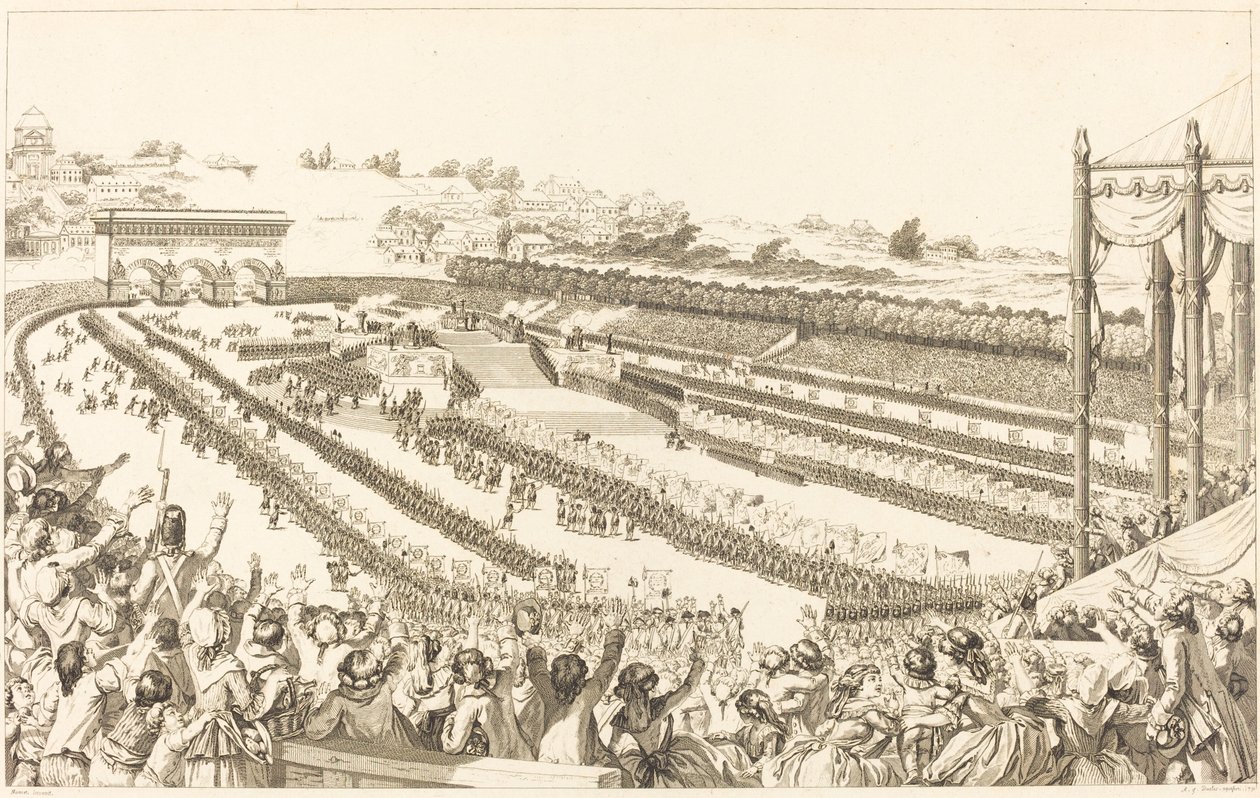 Fédération Générale des Français au Champ de Mars le 14 juillet 1790 - Antoine Jean Duclos after Charles Monnet